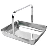 Maxbell Handle Platter Stainless Steel Dish Party Silver Food Serving Tray L 25x30cm - Aladdin Shoppers