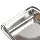 Maxbell Handle Platter Stainless Steel Dish Party Silver Food Serving Tray L 25x30cm - Aladdin Shoppers