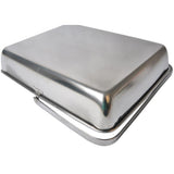 Maxbell Handle Platter Stainless Steel Dish Party Silver Food Serving Tray L 25x30cm - Aladdin Shoppers