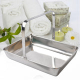 Maxbell Handle Platter Stainless Steel Dish Party Silver Food Serving Tray L 25x30cm - Aladdin Shoppers