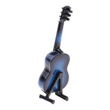 Maxbell Handmade Dollhouse Musical Instrument Wooden Guitar Model 1/8 Scale Blue - Aladdin Shoppers