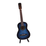 Maxbell Handmade Dollhouse Musical Instrument Wooden Guitar Model 1/8 Scale Blue - Aladdin Shoppers