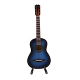 Maxbell Handmade Dollhouse Musical Instrument Wooden Guitar Model 1/8 Scale Blue - Aladdin Shoppers