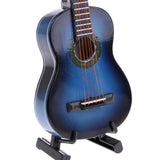 Maxbell Handmade Dollhouse Musical Instrument Wooden Guitar Model 1/8 Scale Blue - Aladdin Shoppers