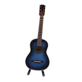 Maxbell Handmade Dollhouse Musical Instrument Wooden Guitar Model 1/8 Scale Blue - Aladdin Shoppers