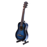 Maxbell Handmade Dollhouse Musical Instrument Wooden Guitar Model 1/8 Scale Blue - Aladdin Shoppers