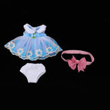 Maxbell Handmade Princess Outfit Lace Dress Skirt For 40cm 16-inch Salon Doll Accs - Aladdin Shoppers