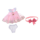 Maxbell Handmade Princess Outfit Lace Dress Skirt For 40cm 16-inch Salon Doll Pink - Aladdin Shoppers