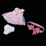 Maxbell Handmade Princess Outfit Lace Dress Skirt For 40cm 16-inch Salon Doll Pink - Aladdin Shoppers