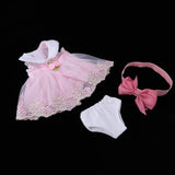 Maxbell Handmade Princess Outfit Lace Dress Skirt For 40cm 16-inch Salon Doll Pink - Aladdin Shoppers