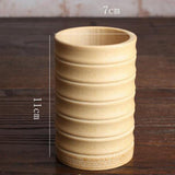 Maxbell Handmade Tea Ceremony Canister Bamboo Storage Box Brown Lines - Aladdin Shoppers