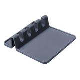 Maxbell Heat Resistant Silicone Utensil Rest Ladle & Spoon Holder Kitchen Tool Gray - Aladdin Shoppers