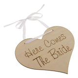 Maxbell Here Comes The Bride Wedding Pageboy Flowergirl Wooden Sign Portable Ornaments - Aladdin Shoppers