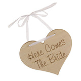 Maxbell Here Comes The Bride Wedding Pageboy Flowergirl Wooden Sign Portable Ornaments - Aladdin Shoppers