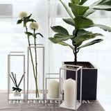 Maxbell Home Decor Rectangular Display Stand for Plants Art Crafts White 27cm - Aladdin Shoppers