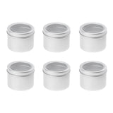 Maxbell Home Office Supply 6 Pieces Aluminum Round Can Cream Gel Jars Storage Containers With Screw Lid 60x46mm - Aladdin Shoppers
