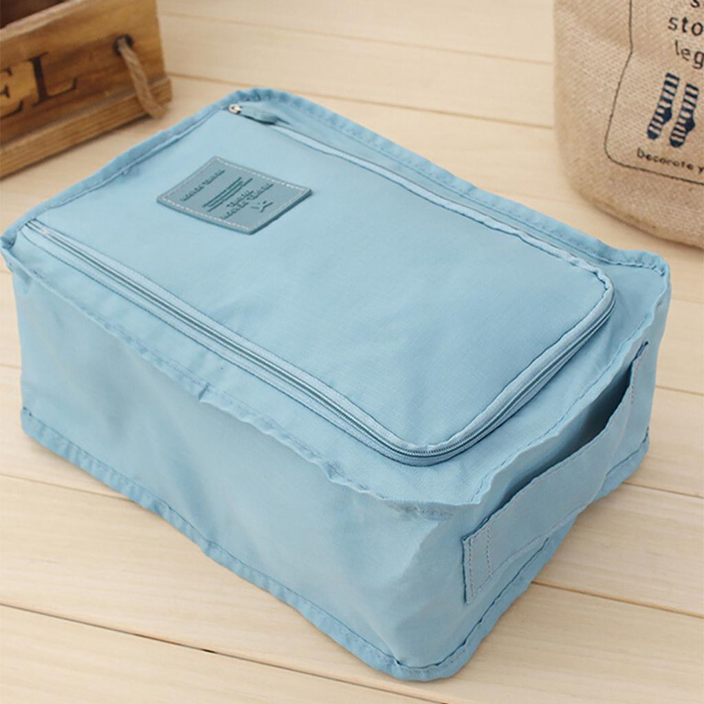 Maxbell Household Travel Outdoor Portable Shoes Storage Organizer Bag Box Light Blue - Aladdin Shoppers