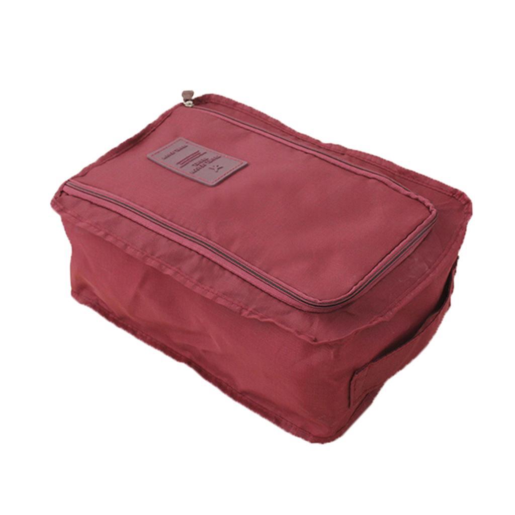 Maxbell Household Travel Outdoor Portable Shoes Storage Organizer Bag Box Wine Red - Aladdin Shoppers