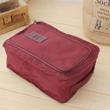 Maxbell Household Travel Outdoor Portable Shoes Storage Organizer Bag Box Wine Red - Aladdin Shoppers