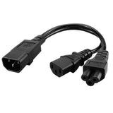 Maxbell IEC320-C14 TO C13+C5 Splitter Outlet AC Power Cord 1-to-2 UPS Cabinet Server - Aladdin Shoppers