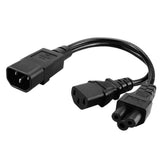 Maxbell IEC320-C14 TO C13+C5 Splitter Outlet AC Power Cord 1-to-2 UPS Cabinet Server - Aladdin Shoppers