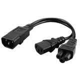 Maxbell IEC320-C14 TO C13+C5 Splitter Outlet AC Power Cord 1-to-2 UPS Cabinet Server - Aladdin Shoppers