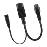 Maxbell IEC320-C14 TO C7+C5 Outlet Power Adapter Cord 1-to-2 3-pin PDU/UPS 350mm - Aladdin Shoppers