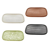 Maxbell Imitation Bamboo Weaving Retro Melamine Plate Serving Dishes Tray Dark Brown - Aladdin Shoppers