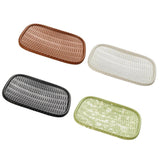 Maxbell Imitation Bamboo Weaving Retro Melamine Plate Serving Dishes Tray Dark Brown - Aladdin Shoppers