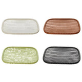 Maxbell Imitation Bamboo Weaving Retro Melamine Plate Serving Dishes Tray Dark Brown - Aladdin Shoppers