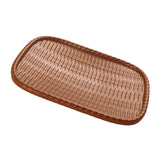 Maxbell Imitation Bamboo Weaving Retro Melamine Plate Serving Dishes Tray Dark Brown - Aladdin Shoppers