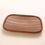 Maxbell Imitation Bamboo Weaving Retro Melamine Plate Serving Dishes Tray Dark Brown - Aladdin Shoppers