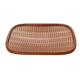 Maxbell Imitation Bamboo Weaving Retro Melamine Plate Serving Dishes Tray Dark Brown - Aladdin Shoppers