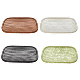 Maxbell Imitation Bamboo Weaving Retro Melamine Plate Serving Dishes Tray Dark Brown - Aladdin Shoppers