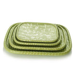Maxbell Imitation Bamboo Weaving Retro Melamine Plate Serving Dishes Tray Green - Aladdin Shoppers