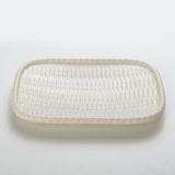 Maxbell Imitation Bamboo Weaving Retro Melamine Plate Serving Dishes Tray White - Aladdin Shoppers