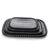 Maxbell Imitation bamboo woven melamine tableware Oval Food Bread Basket Black - Aladdin Shoppers