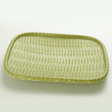 Maxbell Imitation bamboo woven melamine tableware Oval Food Bread Basket Green - Aladdin Shoppers