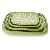 Maxbell Imitation bamboo woven melamine tableware Oval Food Bread Basket Green - Aladdin Shoppers