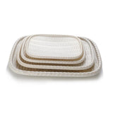 Maxbell Imitation bamboo woven melamine tableware Oval Food Bread Basket White - Aladdin Shoppers