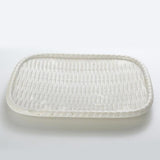 Maxbell Imitation bamboo woven melamine tableware Oval Food Bread Basket White - Aladdin Shoppers