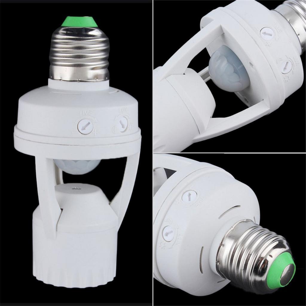 Maxbell Infrared Sensor Adjustable E27 Plug Base LED Switch 8M(max) for Corridors - Aladdin Shoppers