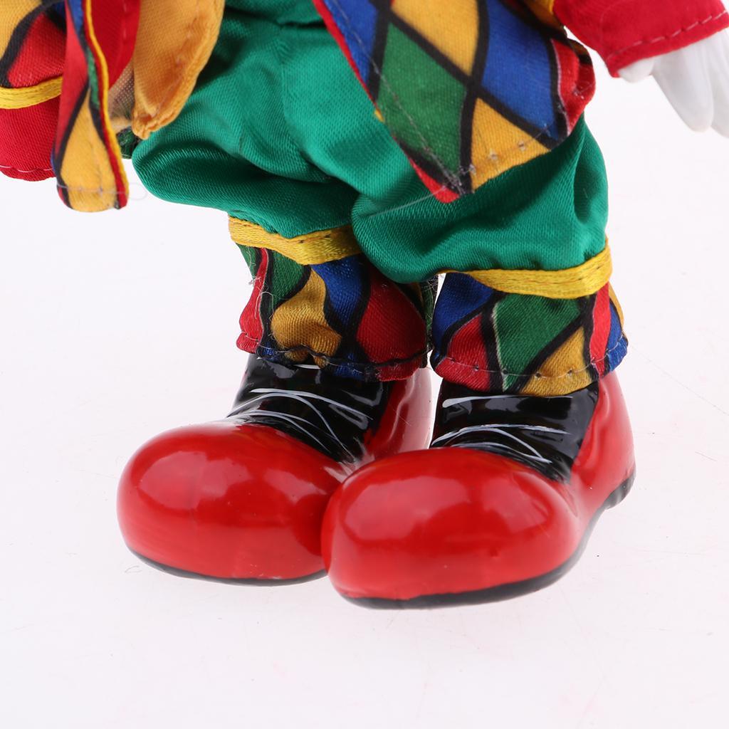 Maxbell Interesting Harlequin Smiling Clown Doll Standing Porcelain Doll Home Decor - Aladdin Shoppers