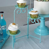 Maxbell Iron Cake Display Stand Cookies Plate Home 3 Tiers Foldable Rack Blue - Aladdin Shoppers