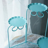 Maxbell Iron Cake Display Stand Cookies Plate Home 3 Tiers Foldable Rack Blue - Aladdin Shoppers
