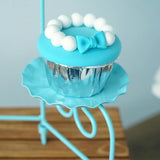 Maxbell Iron Cake Display Stand Cookies Plate Home 3 Tiers Foldable Rack Blue - Aladdin Shoppers