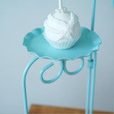 Maxbell Iron Cake Display Stand Cookies Plate Home 3 Tiers Foldable Rack Blue - Aladdin Shoppers