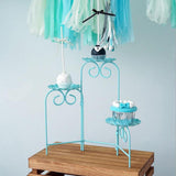 Maxbell Iron Cake Display Stand Cookies Plate Home 3 Tiers Foldable Rack Blue - Aladdin Shoppers