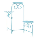 Maxbell Iron Cake Display Stand Cookies Plate Home 3 Tiers Foldable Rack Blue - Aladdin Shoppers