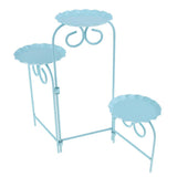 Maxbell Iron Cake Display Stand Cookies Plate Home 3 Tiers Foldable Rack Blue - Aladdin Shoppers